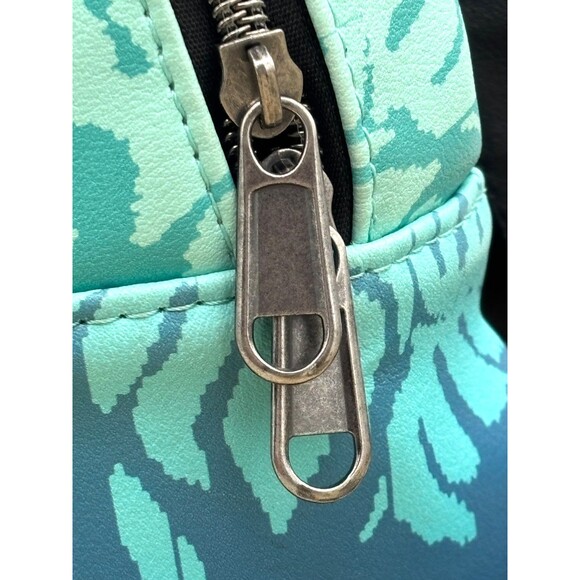 Disney Lilo & Stitch Loungefly Blue Tropical Leaves Mini Backpack Zippered EUC - Picture 7 of 16